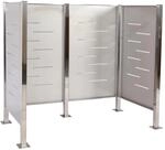 MCW M&uuml;lltonnen-Zaun J55 Edelstahl 150x165x85cm Silber