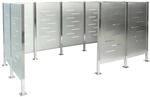 MCW M&uuml;lltonnen-Zaun J55 Metall Edelstahl 151x326x166cm Silber