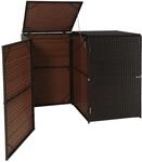 MCW 2er-M&uuml;lltonnenverkleidung E25 2x120l Braun 176x130x131cm