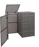 MCW 2er-M&uuml;lltonnenverkleidung E25 2x120l Grau 176x130x131cm