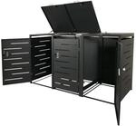 MCW 3er-/6er-M&uuml;lltonnenverkleidung E83 Anthrazit Stahl 100kg 116x212x98cm