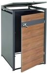 MCW 1er M&uuml;lltonnenverkleidung J82 Kirsche-Holzoptik Dunkelbraun 117x68x80cm