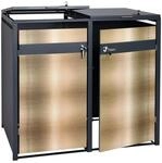 MCW 2er M&uuml;lltonnenverkleidung J82 Gold 117x132x80cm