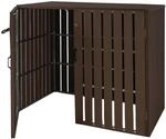 MCW 2-/4er WPC-M&uuml;lltonnenverkleidung J28 Braun 115x140x100cm