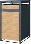 ML-Design M&uuml;lltonnenbox 1Er 1 Tonne 240L 68x80x116,3 cm Anthrazit-L&auml;rchenoptik