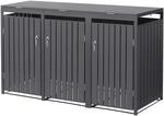 Ml-Design M&uuml;lltonnenbox 3er 240L 132x80x120 cm Anthrazit Stahl