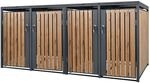 ML-Design M&uuml;lltonnenbox 4Er 4 Tonnen 240L 264x80x116,3cm Anthrazit-Eichenoptik
