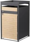 Ml-Design M&uuml;lltonnenbox 1er Pflanzdach 240L Anthrazit-Holzoptik