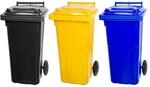 PROREGAL SuperSparSet 3x 2-Rad-M&uuml;lltonne Mgb HDPE-Kunststoff 120 Liter...
