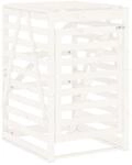 vidaXL M&uuml;lltonnenbox Wei&szlig; 84x90x128,5 cm Massivholz Kiefer