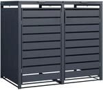 Westmann M&uuml;lltonnenbox Kubus Metall 2er Box 240, Anthrazit 116 x 132 x 80 cm