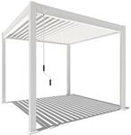 Weide Classic Alu-Stahl Pavillon 3 x 3 M Wei&szlig; Pergola Freistehend