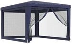 vidaXL Partyzelt mit 4 Mesh-Seitenw&auml;nden Blau 3x4 m HDPE