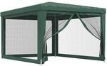vidaXL Partyzelt mit 4 Mesh-Seitenw&auml;nden Gr&uuml;n 3x4 m HDPE