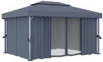 vidaXL Pavillon mit Vorhang 4x3 m Anthrazit Aluminium
