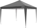 24MOVE Pavillon 3x3m UV-Schutz 50+ Wasserdicht & winterfest mit Tasche Grau