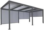 MCW Alu Pergola L41 mit 3x Seitenwand Anthrazit 3x6m