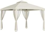 Outsunny Pavillon Polyester Metall Cremewei&szlig; 294L x 294Bx 265H cm