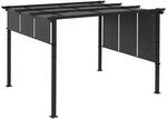 Outsunny Pergola Stahl Polyesterstoff Dunkelgrau 357L x 296B x 235H cm