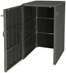MCW 1-/2er WPC-M&uuml;lltonnenverkleidung J28 Grau 117x80x105cm
