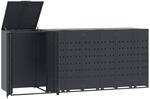 vidaXL M&uuml;lltonnenbox f&uuml;r 4 Tonnen Anthrazit 276x79x117 cm Stahl