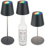 Brilo Akku Tischleuchte Calida Touch Dimmbar Flaschenaufsatz 36 cm Anthrazit
