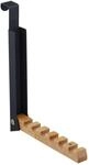 Relaxdays T&uuml;rgarderobe Metall und Holz Schwarz Klappbar 21 cm x 2,5 cm x 18 cm 150 g