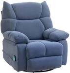 HOMCOM Relaxsessel mit Massagefunktion Elektrisch Drehbar mit Federsystem Blau