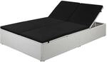 vidaXL Sonnenliege mit Auflage Poly Rattan Schwarz