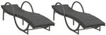 vidaXL Sonnenliegen 2 Stk. mit Auflagen Grau Poly Rattan