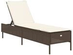 vidaXL Sonnenliege mit Auflage Braun Poly Rattan 198 x 55 x 39/50/62/75/88/97 cm