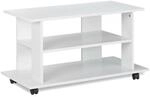 Relaxdays TV Board Holzwerkstoff Wei&szlig; Fahrbar 80 cm x 40 cm x 45 cm 10,5 kg