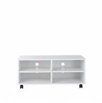 Relaxdays TV Board Holzwerkstoff Wei&szlig; Rollbar mit 4 F&auml;chern 80 cm x 35 cm x 35 cm