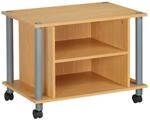 Relaxdays TV Tisch Holzoptik mit Rollen mit 2 F&auml;chern 45 cm x 60 cm x 40 cm 8,6 kg