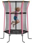 HOMCOM Kids Trampoline Stahl Kunststoff Rosa &Oslash;163,5 x H190 cm