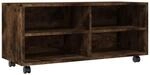 vidaXL TV-Schrank mit Rollen R&auml;uchereiche 90x35x35 cm Holzwerkstoff 815258