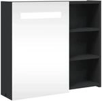 vidaXL Spiegelschrank mit LED-Beleuchtung Schwarz 60x13x52 cm 357971
