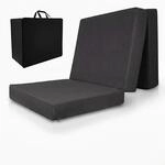 Beautissu Premium XXL Klappmatratze inkl. Husse VS95 120x200cm Anthrazit