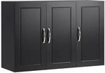 SoBuy H&auml;ngeschrank Badezimmerschrank mit Verstellbarem Regal 90x60x30cm Schwarz