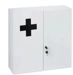 Relaxdays Medizinschrank Stahl Wei&szlig; Abschlie&szlig;bar 53,5 cm x 53 cm x 19 cm 5,6 kg