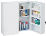 Relaxdays Medizinschrank Stahl Wei&szlig; 2-t&uuml;rig 53 cm x 52,5 cm x 19,5 cm