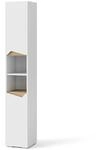 Vicco Badschrank Marelle Wei&szlig;/Artisan-Eiche 30 x 180 cm mit T&uuml;ren und Offenen