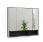 Vicco Badspiegelschrank Beatrice Grau/Anthrazit 80 x 72 cm
