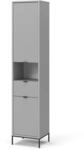 Vicco Badschrank Eliza Grau 40 x 190 cm mit T&uuml;ren und Schublade