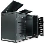 Juskys 3er Metall M&uuml;lltonnenbox Arel
