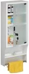 Relaxdays Medizinschrank Stahl Glas Wei&szlig; Abschlie&szlig;bar 65 x 27 x 12 cm 3,3 kg