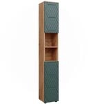Vicco Badschrank Irma Goldkraft Eiche/Gr&uuml;n 30 x 192 cm