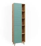 Vicco Badschrank Rudi Mintgr&uuml;n/Eiche 56 x 193 cm mit T&uuml;ren und Offenen F&auml;chern