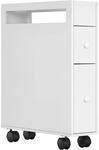 Kleankin Badezimmerschrank mit Rollen 2 Schubladen 16 x 49,5 x 66 cm