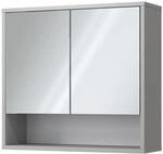 Vicco Badspiegelschrank Eliza Grau 70 x 65 cm mit 2 T&uuml;ren